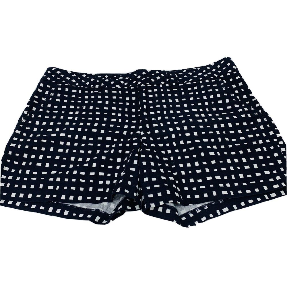 Tommy Hilfiger  Women's Casual Chino Shorts size 12 Navy Blue White Check